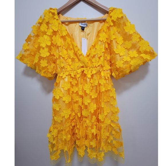 Anthropologie Delfi Floral Textured Mini Dress - Picture 4 of 7